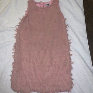 MIA New York Pink and Gold Fringe Dress